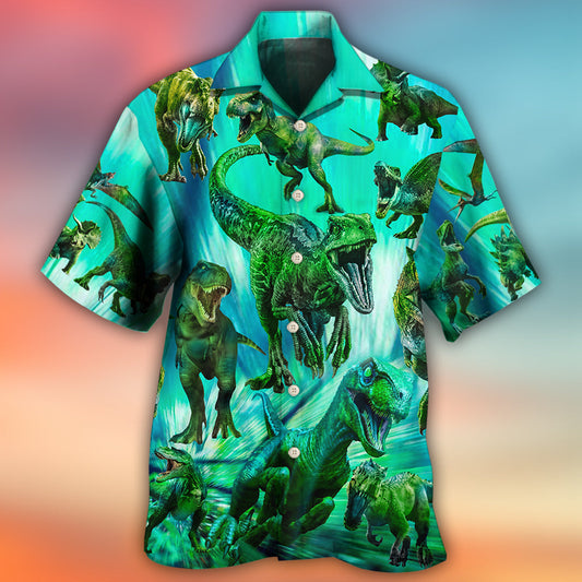 Dinosaur Running Dynamic Cool Art – Hawaiian Shirt