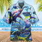 Shark Family Ocean Blue Yellow Glow – Hawaiian Shirt