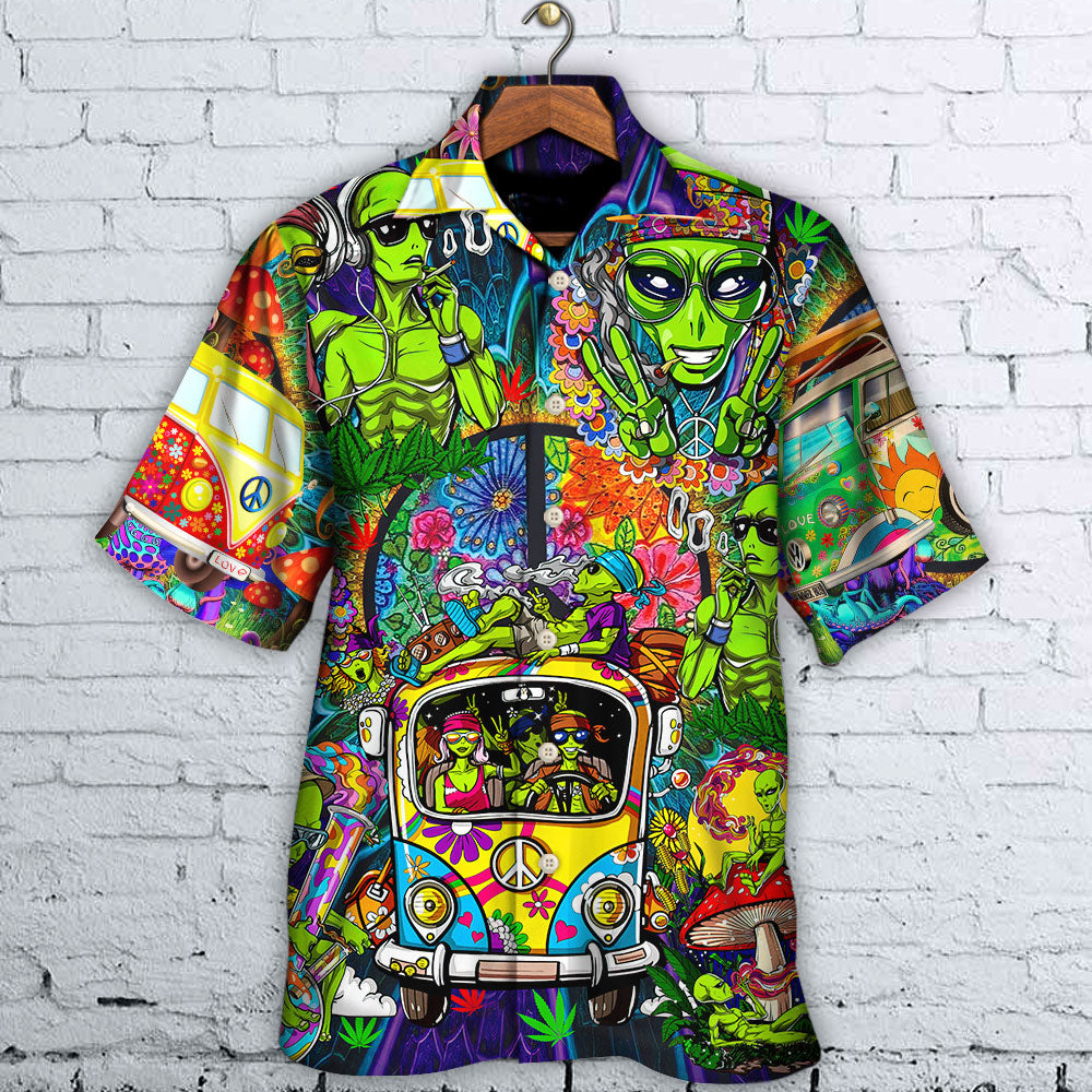 Hippie Space Alien Psychedelic Art – Hawaiian Shirt