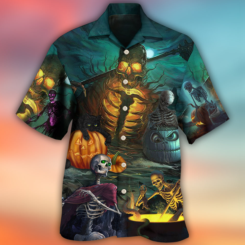 Halloween Dark Skull Spooky Art – Hawaiian Shirt