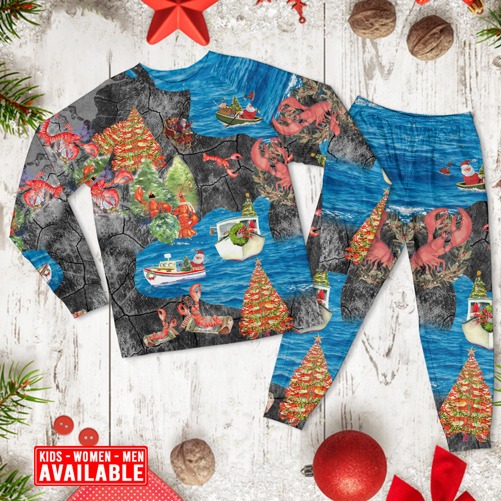 Christmas You Are My Lobster - Pajamas Long Sleeve - Owls Matrix LTD
