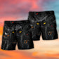Halloween Black Cat Dark Art - Beach Short