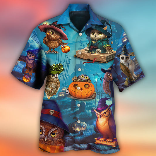 Halloween Owl Witch Night Sky – Hawaiian Shirt