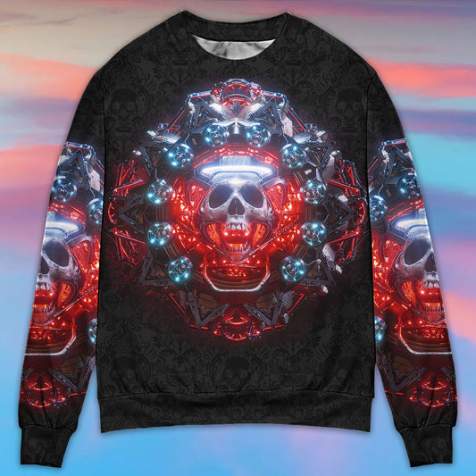 Skull Electric Dream Fantasy Art – Sweater - Ugly Christmas Sweater