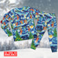 Christmas Dancing Reindeers Happy - Pajamas Long Sleeve - Owls Matrix LTD