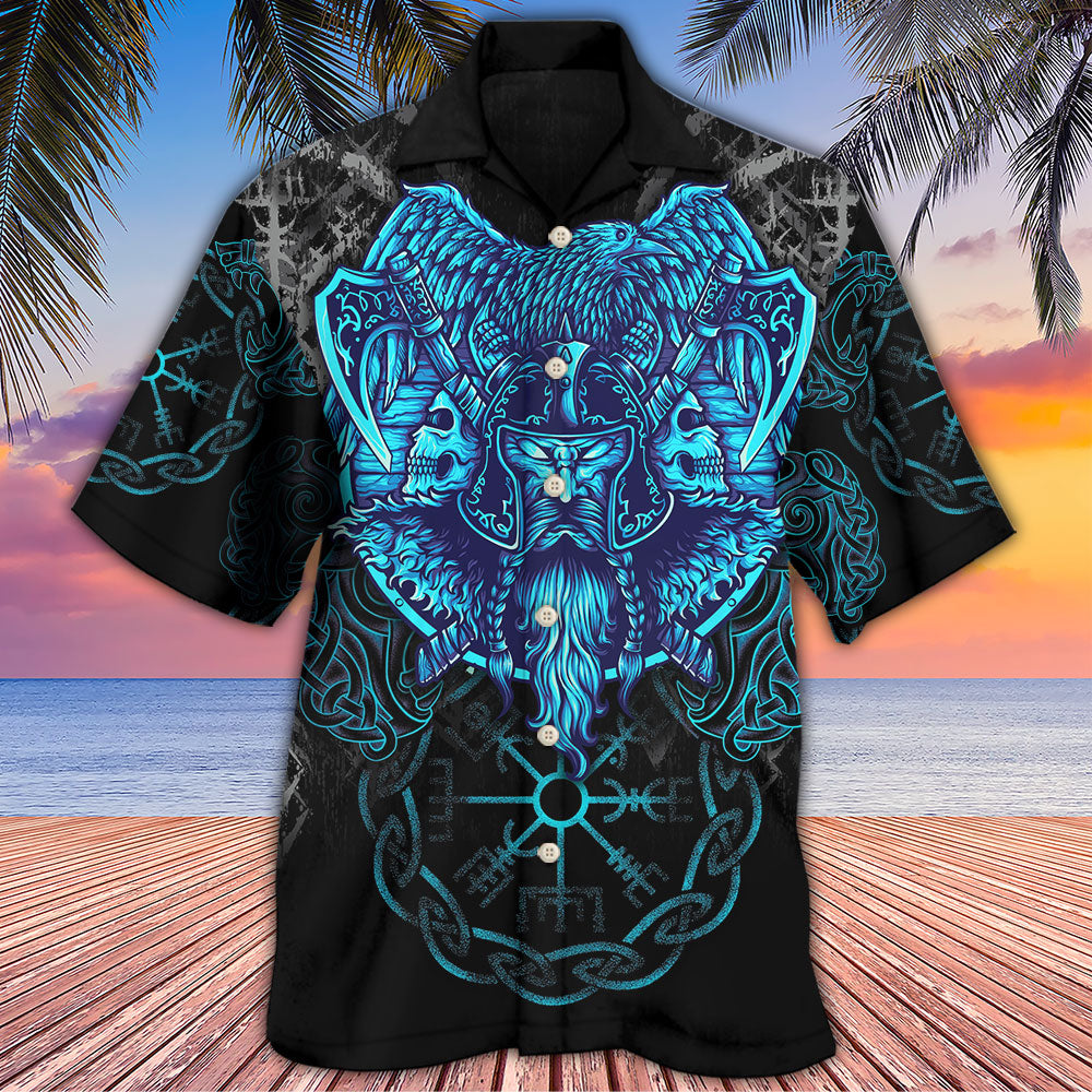 Viking King Blue Norse Art - Hawaiian Shirt