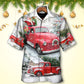 Christmas Santa Red Truck Winter Holiday Art – Hawaiian Shirt