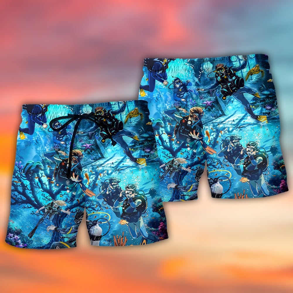 Underwater Diving Ocean Art – Beach Short