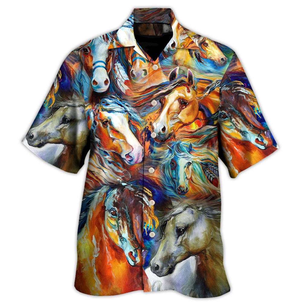 Colorful Horse Face Cool Art – Hawaiian Shirt
