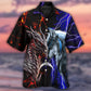 Dragon And Wolf Red Blue Fantasy – Hawaiian Shirt