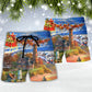Christmas Lighthouse Shine Bright Art – Beach Short