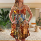Jazz Lover Cat Style – Women's Summer Sleeveless V-Neck Camisole Dress