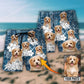 Dog Summer Aloha Custom Photo - Beach Short - Owls Matrix LTD