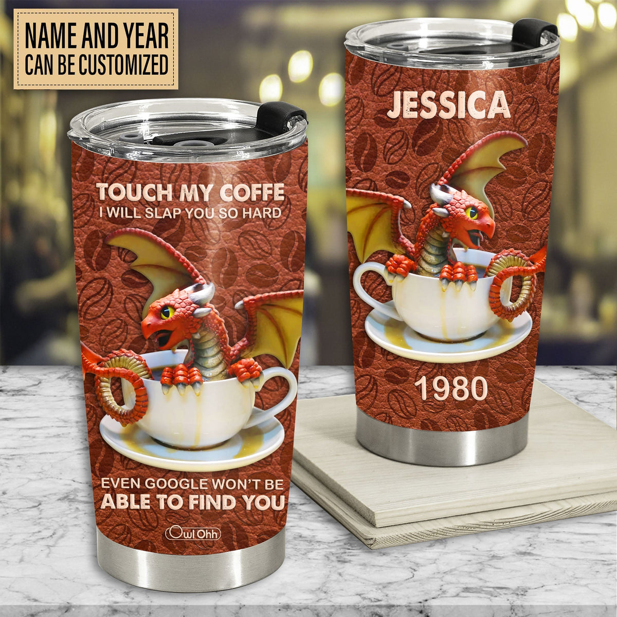 Dragon Touch My Coffee Art Personalized 20 Oz Tumbler