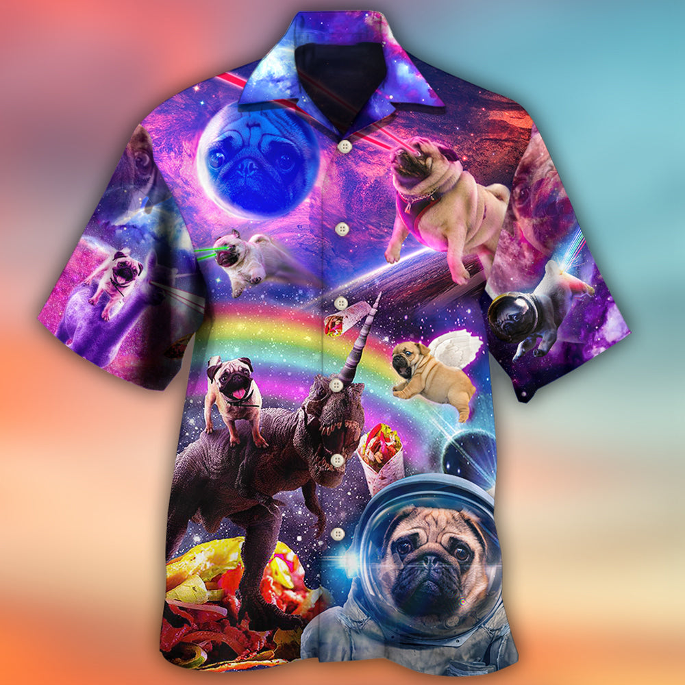 Pug Galaxy Rainbow Space Fantasy - Hawaiian Shirt