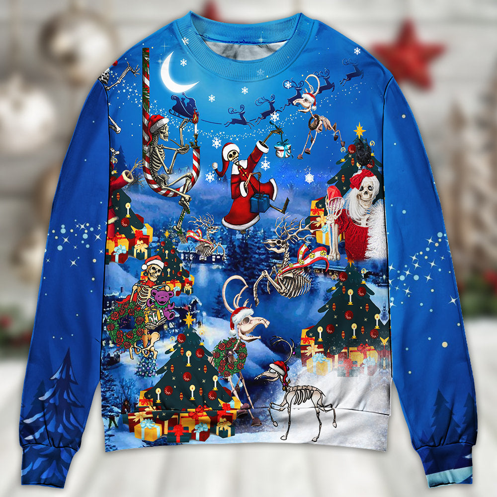 Christmas Skull Merry Xmas Style – Sweater - Ugly Christmas Sweater