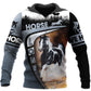 Beautiful Horse Racing All Over Print Art – 3D Hoodie