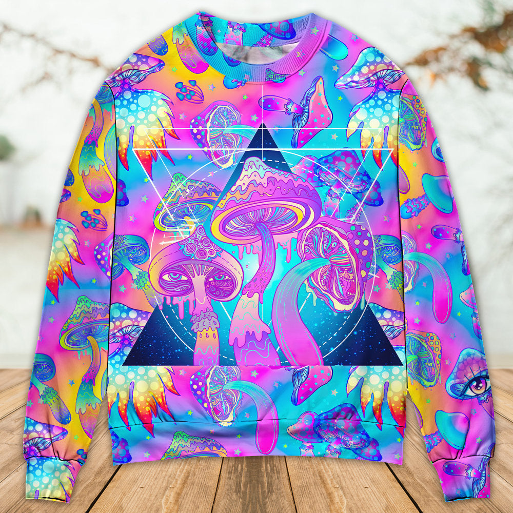 Psychedelic Mushroom Magical Eye Art – Sweater - Ugly Christmas Sweater