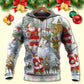 Santa Snowman Elf Happy Art - 3D Hoodie