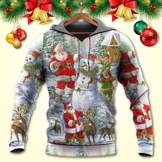 Santa Snowman Elf Happy Art - 3D Hoodie