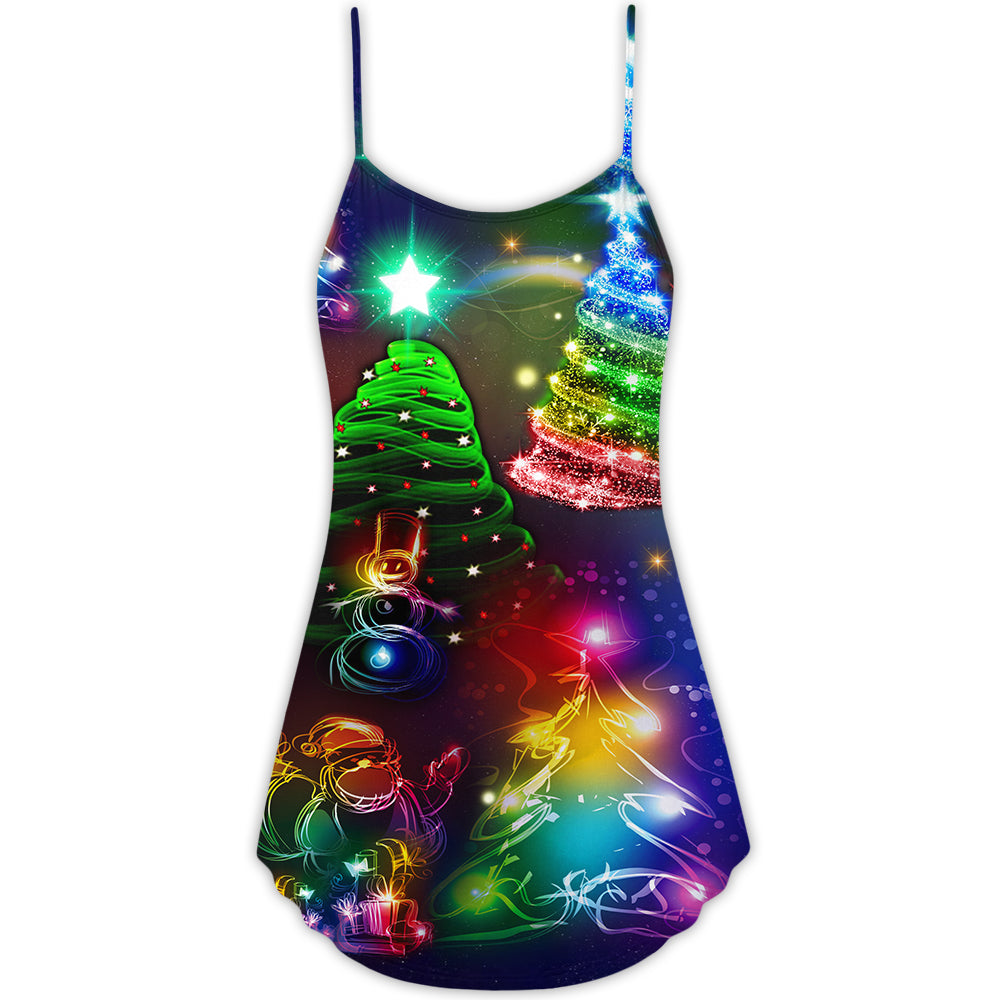Christmas Merry Everything Happy Always – Women's Summer Sleeveless V-Neck Camisole Dress