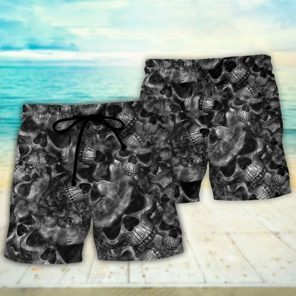 Skull Life's True Face Is The Skull - Beach Short - Owls Matrix LTD