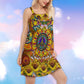 Hippie Sunflowers Love Sunshine – Women's Summer Sleeveless V-Neck Camisole Dress