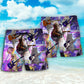 Cat Playing Guitar Galaxy Music – Beach Short