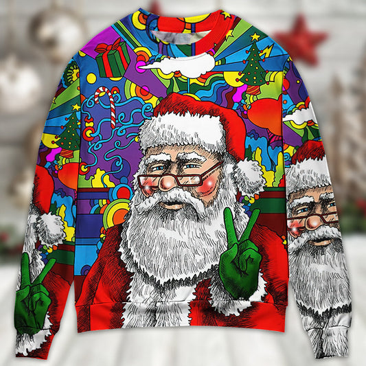 Hippie Santa Claus Christmas Style – Sweater - Ugly Christmas Sweater