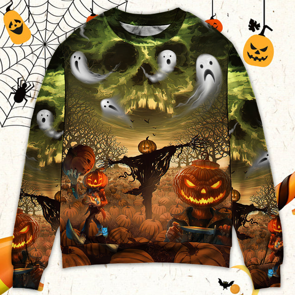 Halloween Pumpkin Ghost Fantasy Style – Sweater - Ugly Christmas Sweater