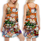 Keep Calm And Eat Sushi Cat – Women's Summer Sleeveless V-Neck Camisole Dress