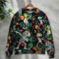 Halloween Tropical Pumpkin Fantasy Art – Sweater - Ugly Christmas Sweater