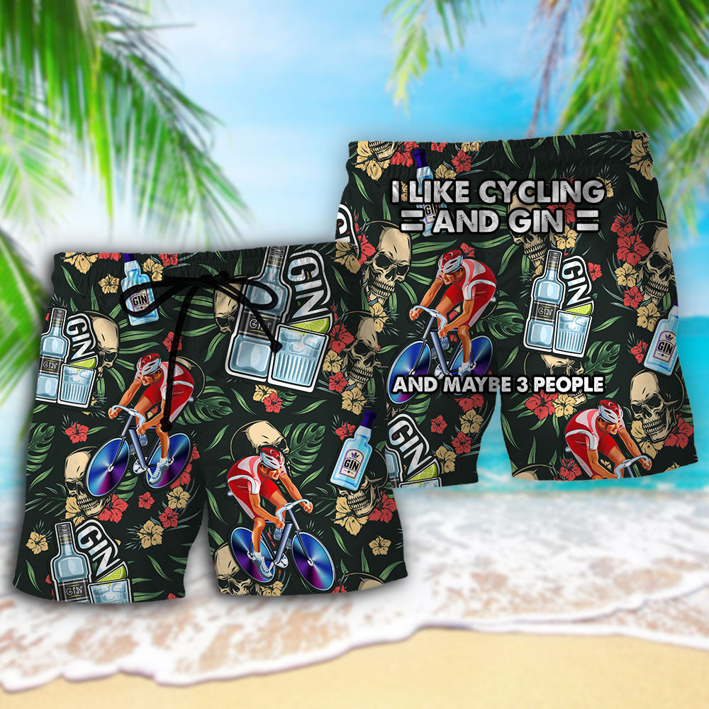 Wine Gin I Like Cycling And Gin - Beach Short - Owls Matrix LTD
