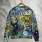 Colorful Cat Art Lover Design – Sweater - Ugly Christmas Sweater