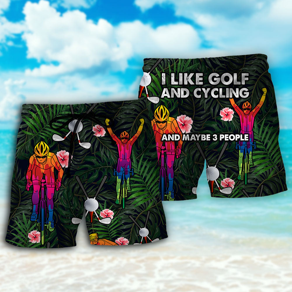 Golf I Like Golf And Cycling - Beach Short - Owls Matrix LTD