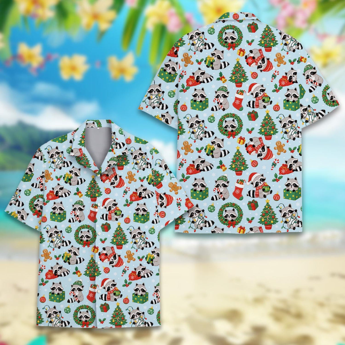 Christmas Raccoon Cute Holiday Party – Hawaiian Shirt