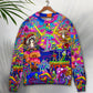 Hippie Magic Trippy Mushroom Art – Sweater - Ugly Christmas Sweater