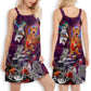 Funny Rocker Cat Style – Women's Summer Sleeveless V-Neck Camisole Dress