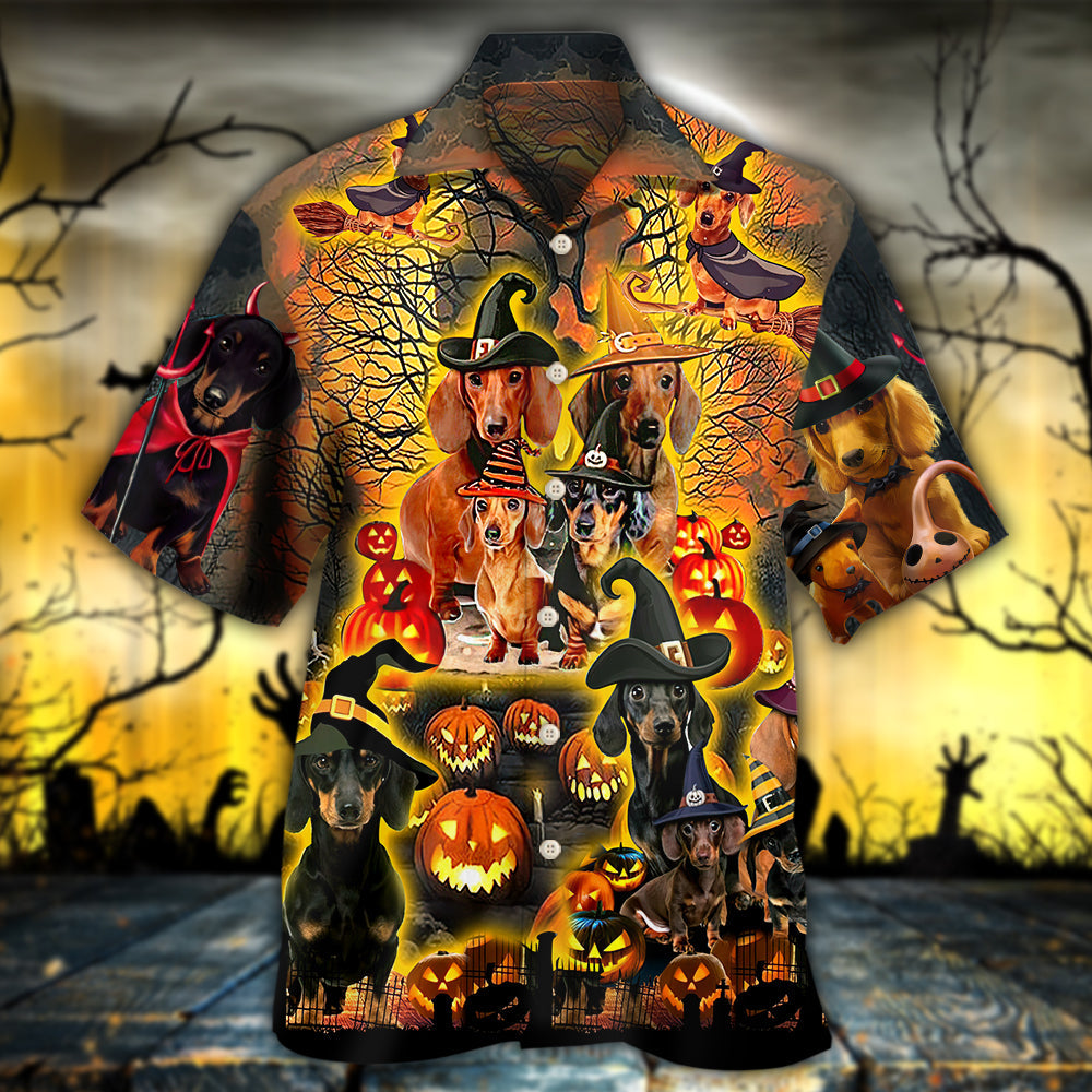 Funny Halloween Dachshund Dog Art - Hawaiian Shirt