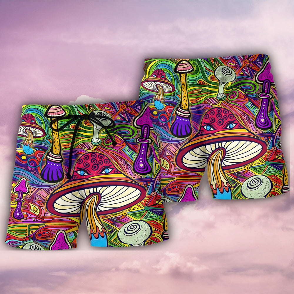 Hippie Mushroom Hypnotizing - Beach Short - Owls Matrix LTD