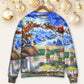 Lighthouse Christmas Santa Through The Storm – Sweater - Ugly Christmas Sweater