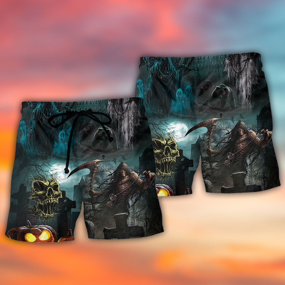 Halloween Ghost Pumpkin Night - Beach Short