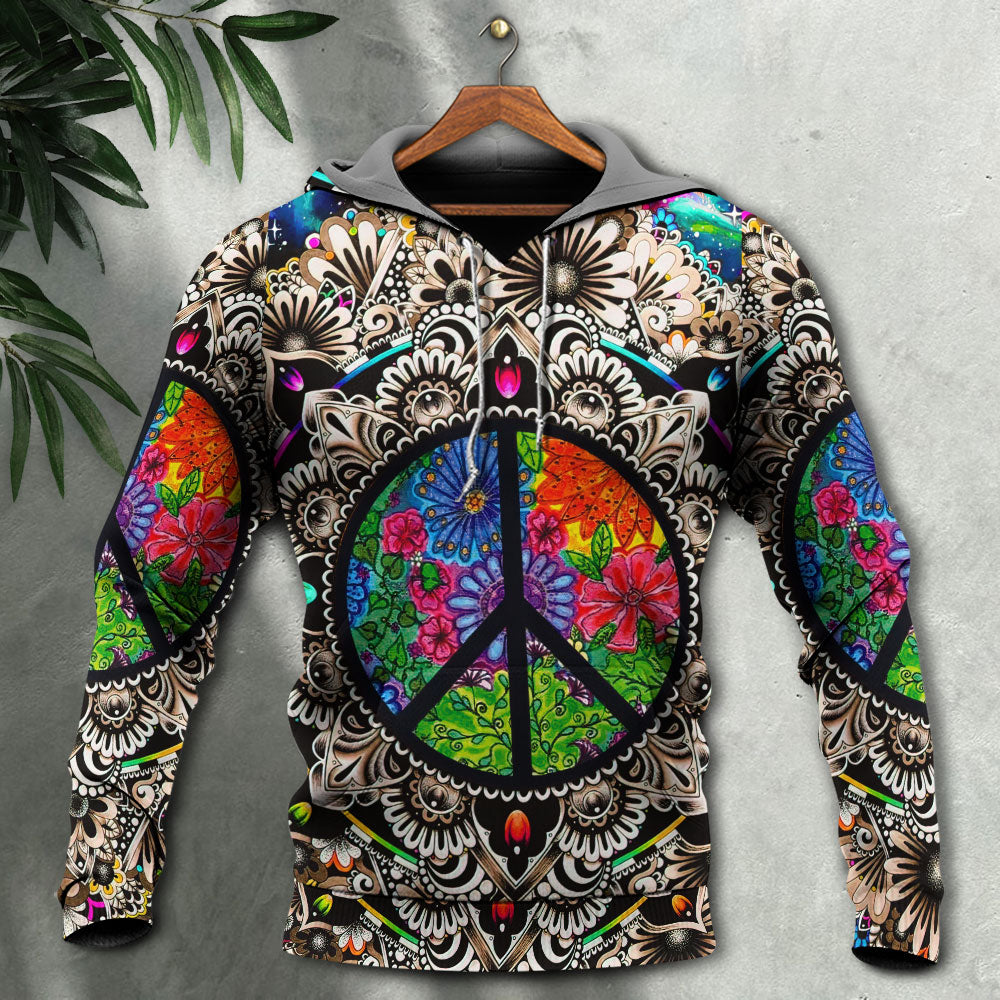 Hippie Peace Galaxy Art - 3D Hoodie