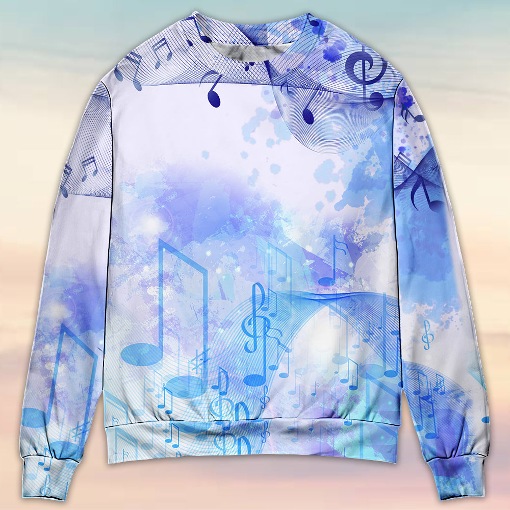 Watercolor Music Notes Art Style – Sweater - Ugly Christmas Sweater