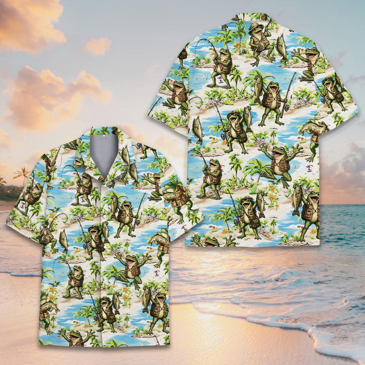Funny Frog Fishing Tropical Fisherman Fish – Hawaiian Shirt