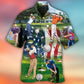 Patriotic Golf American Flag - Hawaiian Shirt