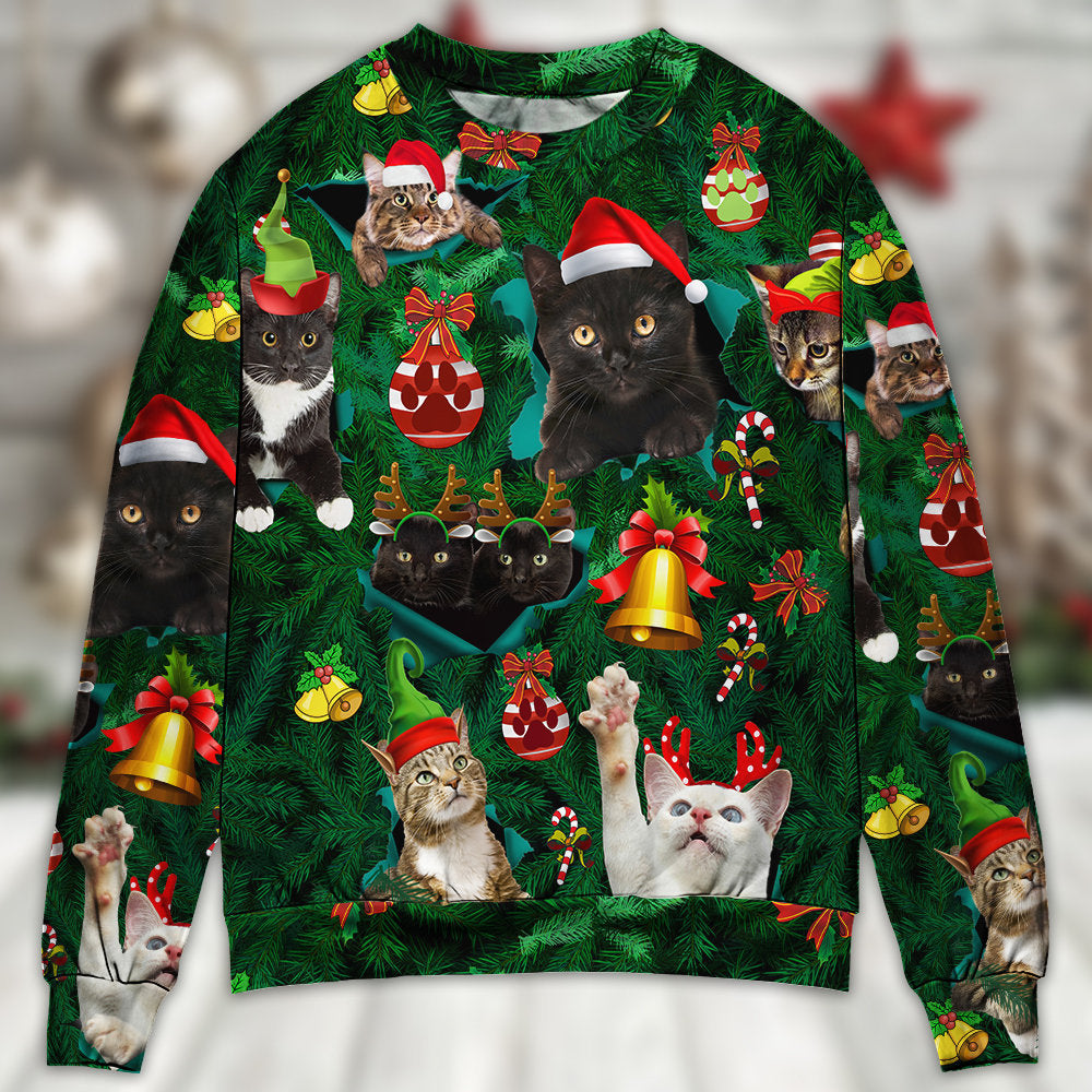 Christmas Cats Meowy Mas Holiday – Sweater - Ugly Christmas Sweater