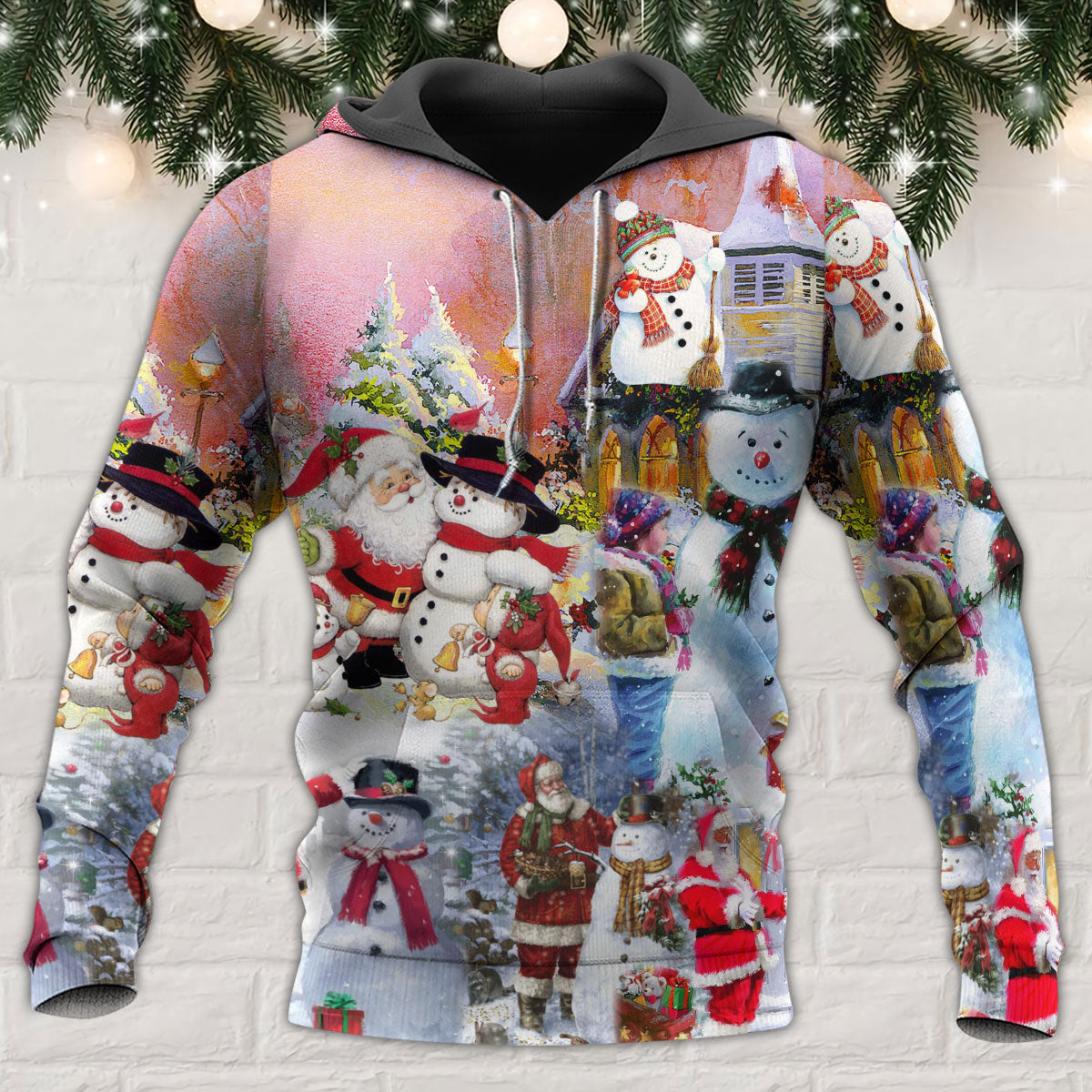 Santa Snowman Winter Village - 3D Hoodie