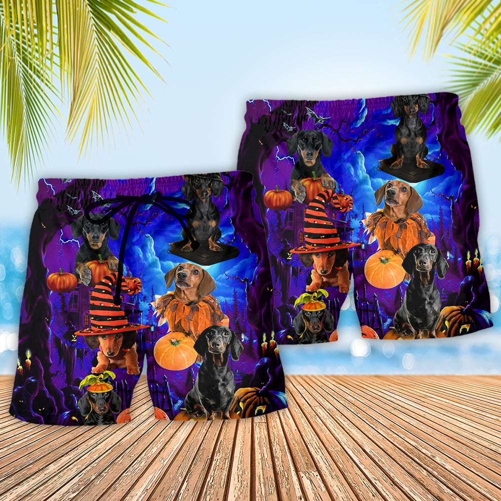 Halloween - Dachshund Never Mind The Witch - Beach Short - Owls Matrix LTD