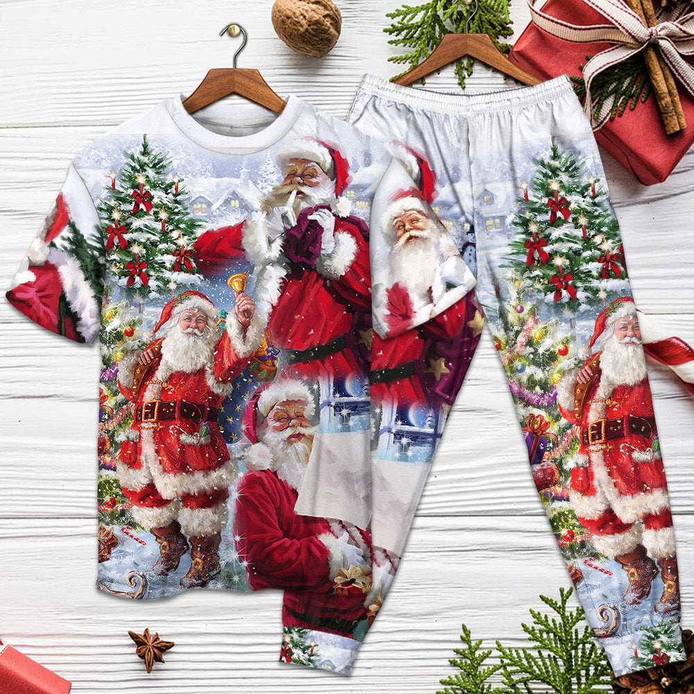 Christmas Santa Claus Is Coming To Town - Pajamas Short Sleeve - Owls Matrix LTD